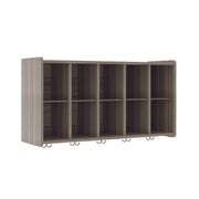 Wall Cubbie Storage, Ready-To-Assemble, Shadow Elm Gray, 26"H x 46"W x 15"D