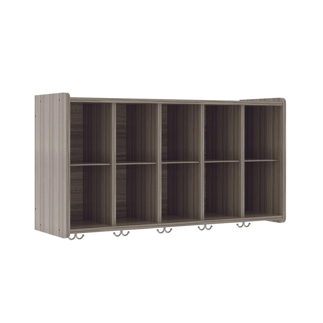 Wall Cubbie Storage, Assembled, Shadow Elm Gray, 26"H x 46"W x 15"D
