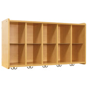Wall Cubbie Storage, Ready-To-Assemble, Maple/Maple, 26"H x 46"W x 15"D