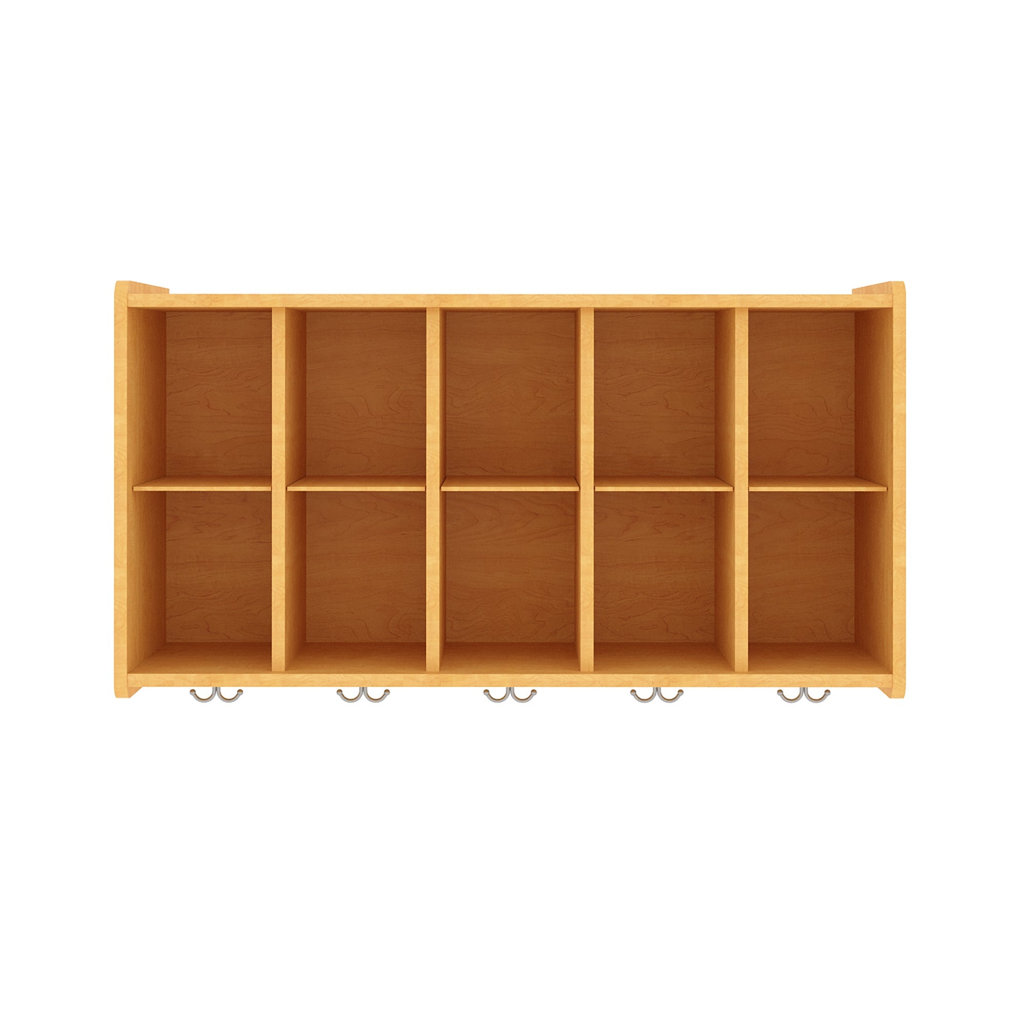 Wall Cubbie Storage, Assembled, Maple/Maple, 26"H x 46"W x 15"D