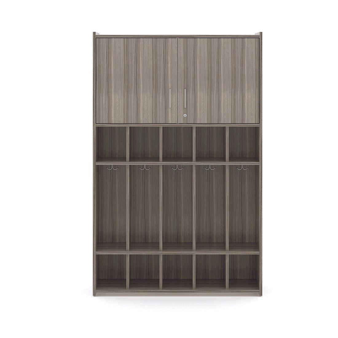 School Age Floor Locker, Assembled, Shadow Elm Gray, 71.5"H x 46"W x 15"D