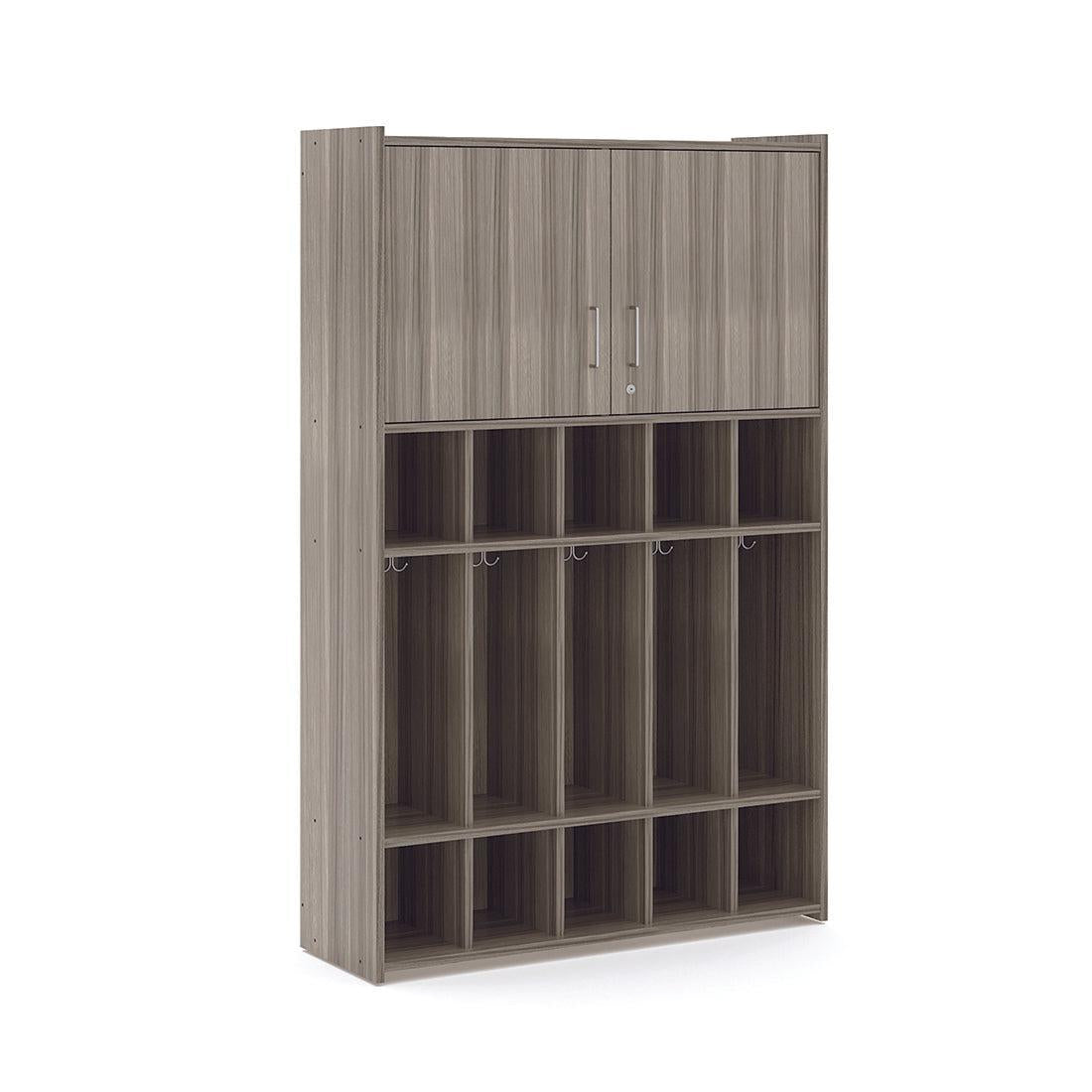 School Age Floor Locker, Assembled, Shadow Elm Gray, 71.5"H x 46"W x 15"D