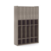 School Age Floor Locker, Assembled, Shadow Elm Gray, 71.5"H x 46"W x 15"D