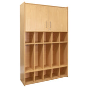 School Age Floor Locker, Assembled, Maple/Maple, 71.5"H x 46"W x 15"D