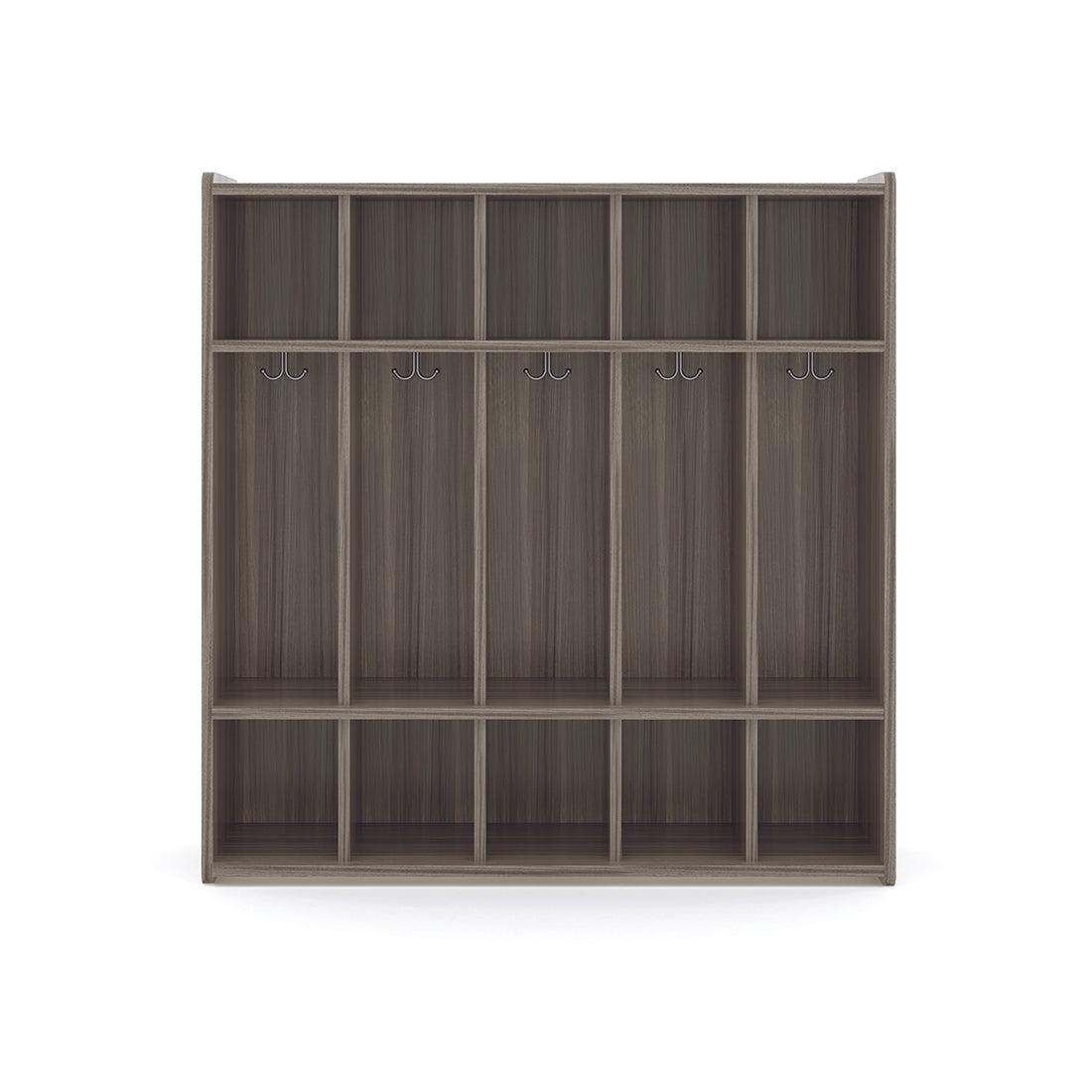 Preschool Floor Locker, Ready-To-Assemble, Shadow Elm Gray, 47.5"H x 46"W x 15"D