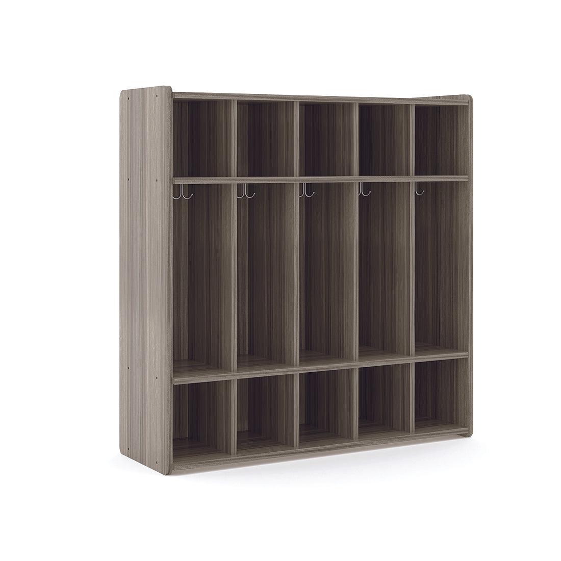 Preschool Floor Locker, Assembled, Shadow Elm Gray, 47.5"H x 46"W x 15"D