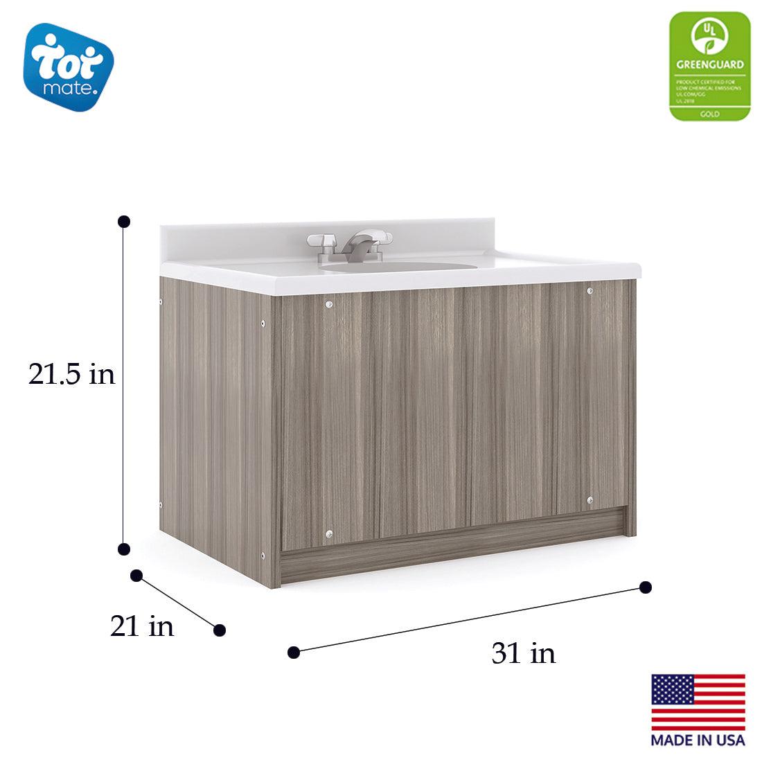 Single Floor Vanity, Maple/Maple, 21.5"H x 31"W x 21"D