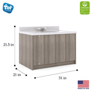 Single Floor Vanity, Maple/Maple, 21.5"H x 31"W x 21"D