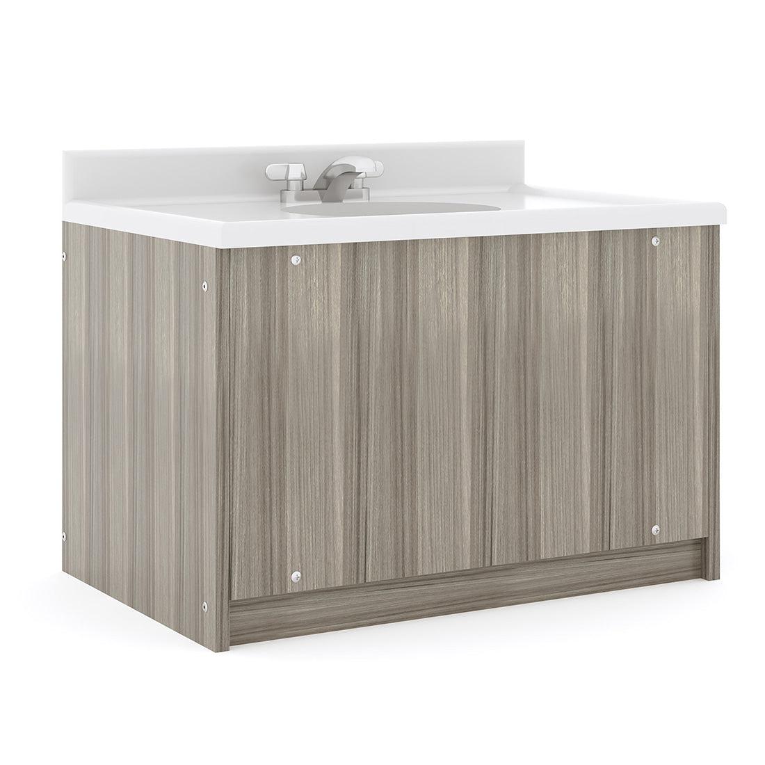 Single Floor Vanity, Shadow Elm Gray, 21.5"H x 31"W x 21"D