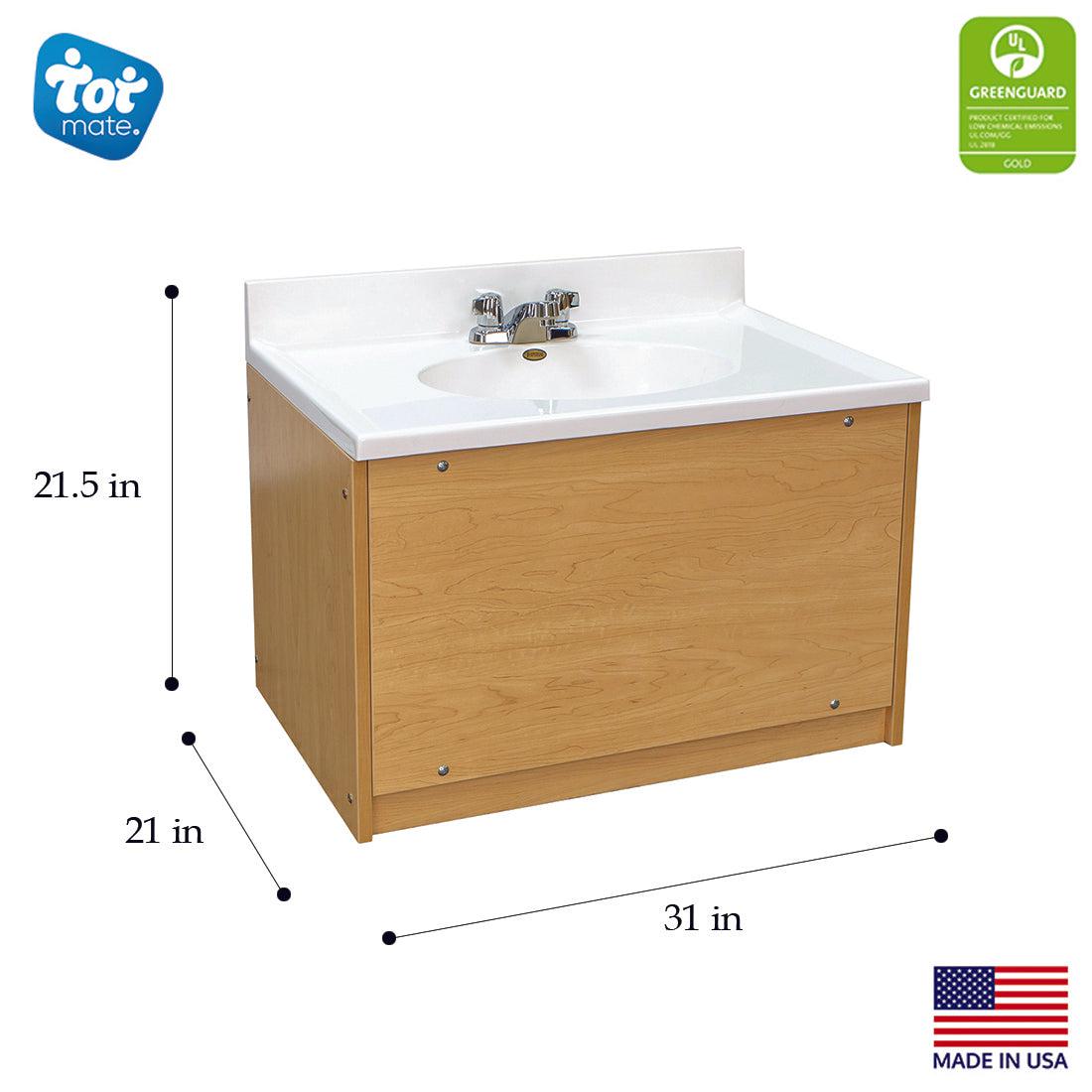 Single Floor Vanity, Maple/Maple, 21.5"H x 31"W x 21"D