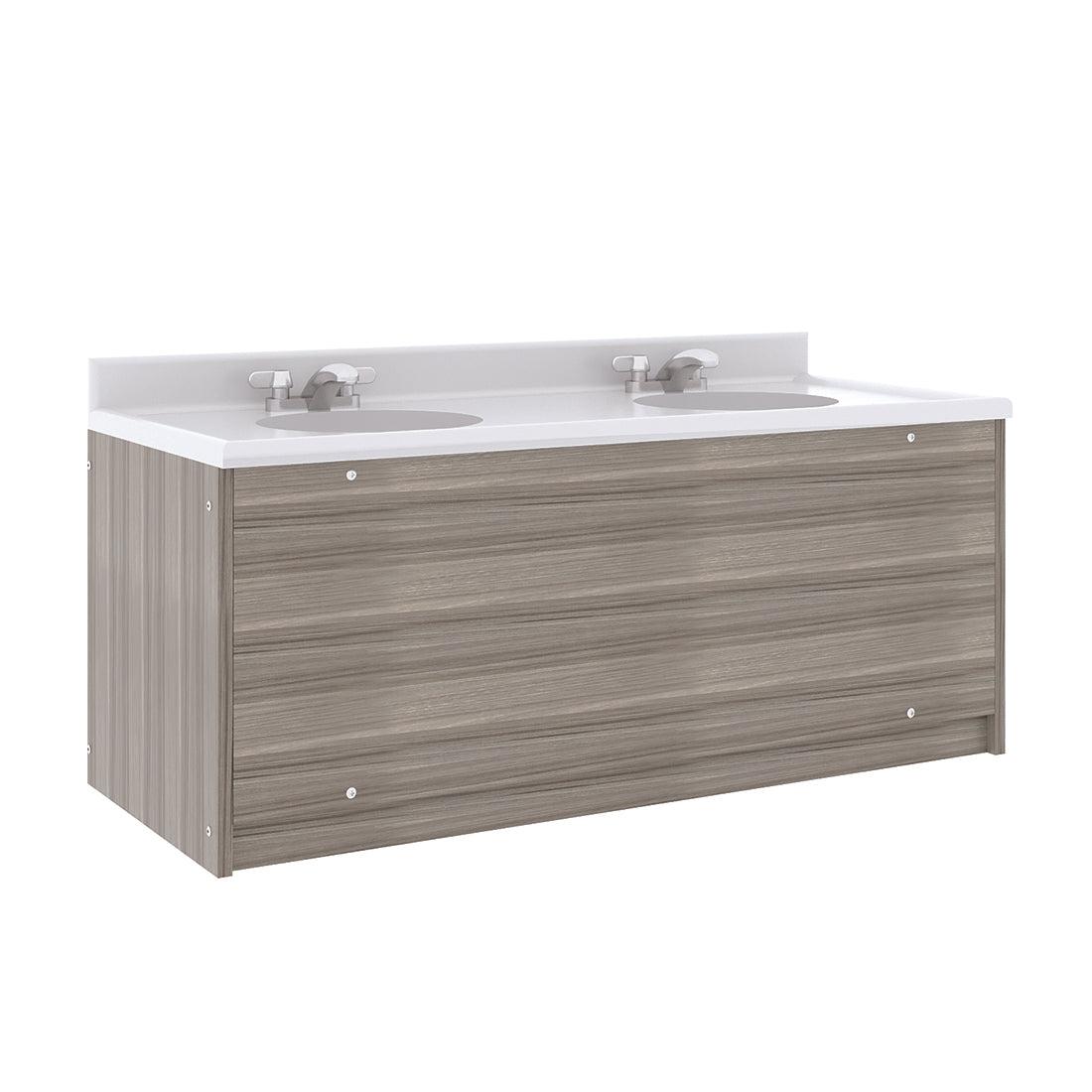 Double Floor Vanity, Shadow Elm Gray, 21.5"H x 49"W x 21"D