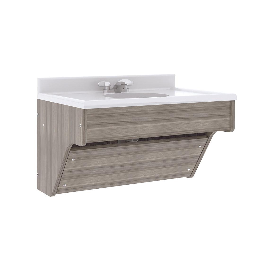 Single Wall Vanity, Ready-To-Assemble, Shadow Elm Gray, 21.5"H x 31"W x 21"D