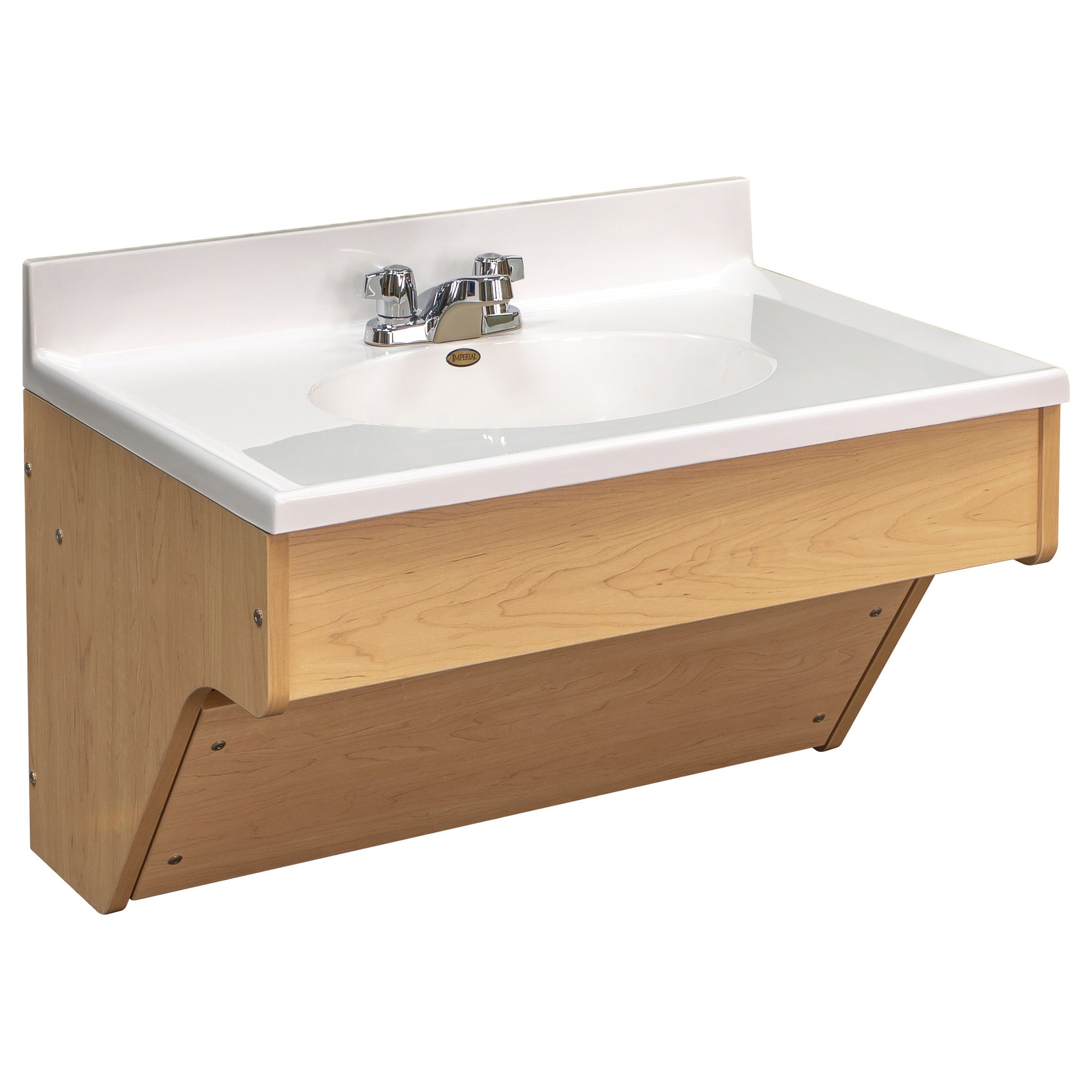 Single Wall Vanity, Ready-To-Assemble, Maple/Maple, 21.5"H x 31"W x 21"D