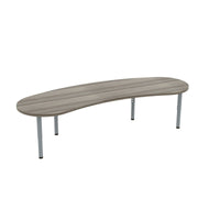 Curved Table, Adjustable Height Legs, Table Top Height Range 21" to 30", Ready-To-Assemble, Shadow Elm Gray, 21-30"H x 72"W x 26"D