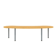 Curved Table, Adjustable Height Legs, Table Top Height Range 21" to 30", Ready-To-Assemble, Maple/Maple, 21-30"H x 72"W x 26"D