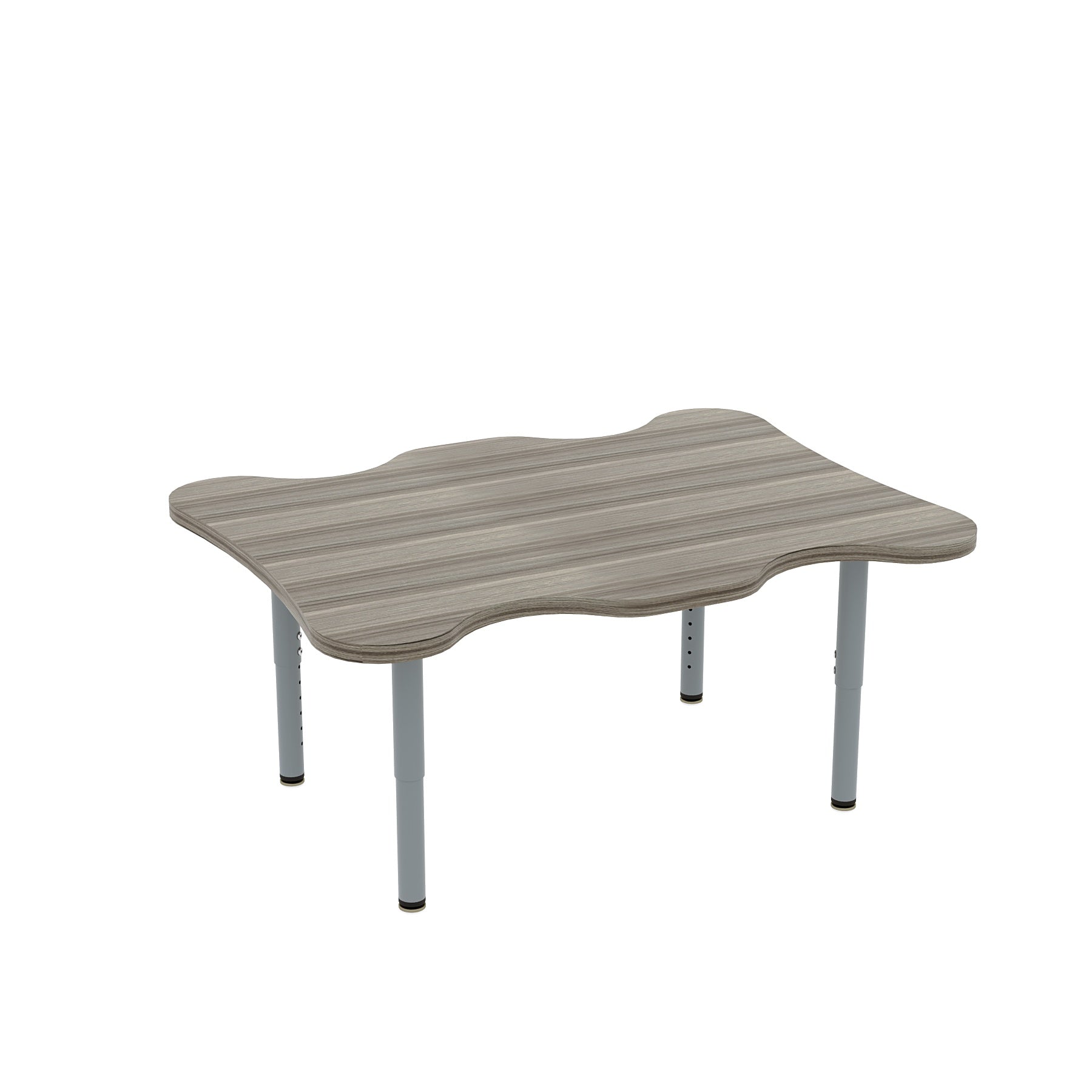 My Place Rectangular Table, Adjustable Height Legs, Table Top Height Range 14" to 23", Ready-To-Assemble, Shadow Elm Gray, 14-23"H x 40"W x 30"D