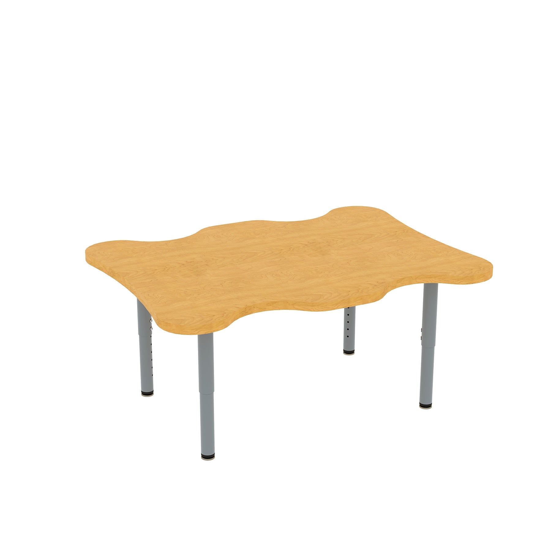 My Place Rectangular Table, Adjustable Height Legs, Table Top Height Range 14" to 23", Ready-To-Assemble, Maple/Maple, 14-23"H x 40"W x 30"D