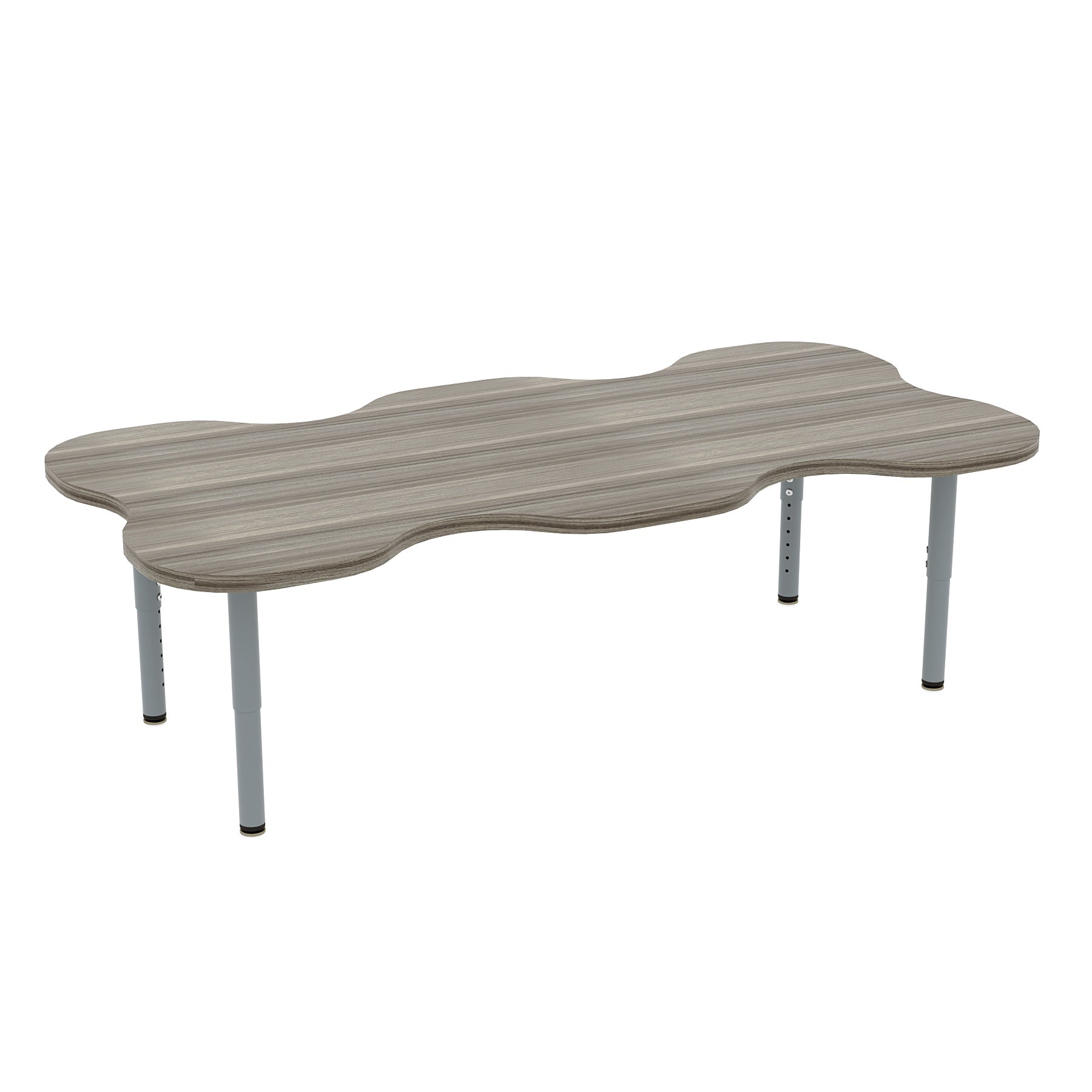 My Place Rectangular Table, Adjustable Height Legs, Table Top Height Range 21" to 30", Ready-To-Assemble, Shadow Elm Gray, 21-30"H x 60"W x 30"D