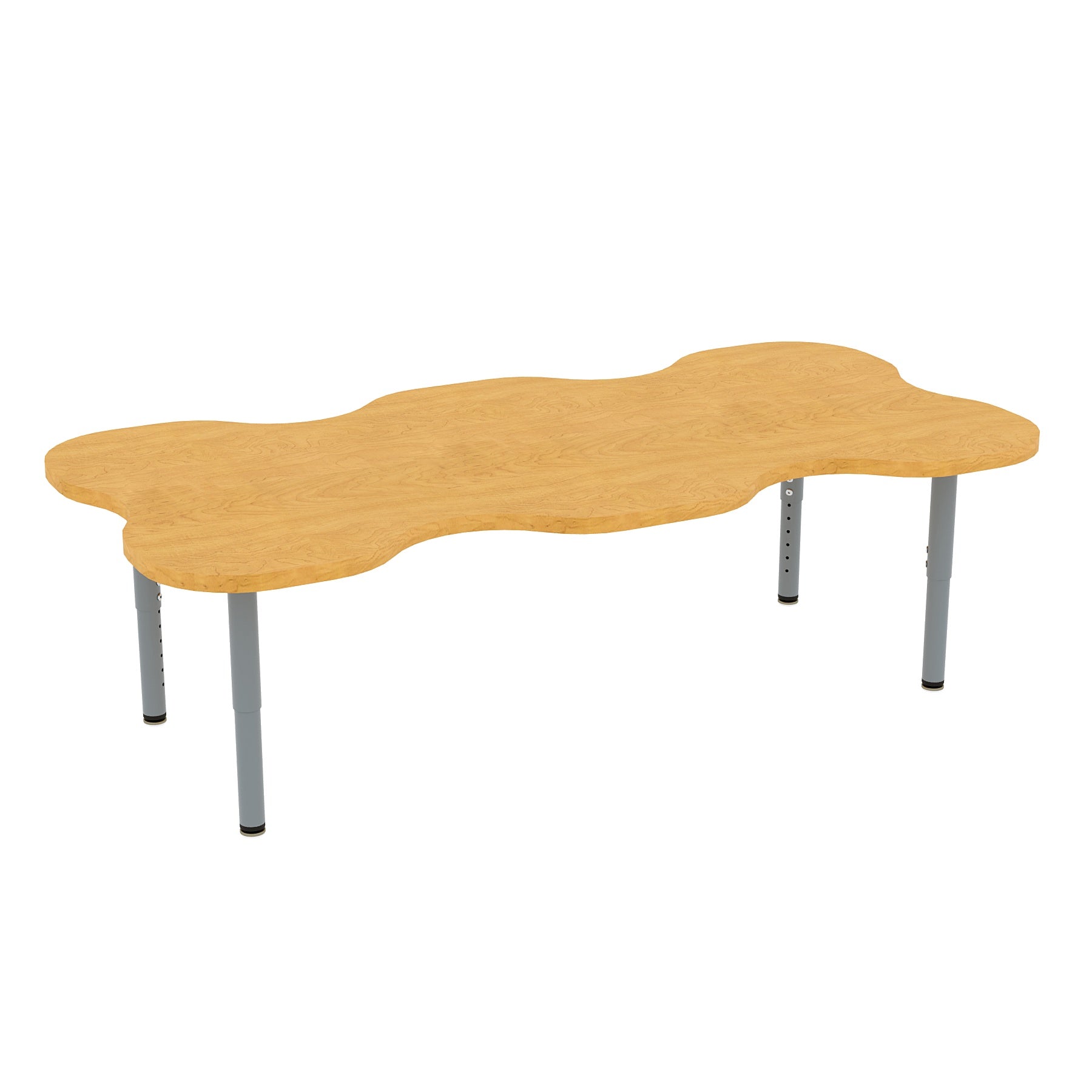 My Place Rectangular Table, Adjustable Height Legs, Table Top Height Range 14" to 23", Ready-To-Assemble, Maple/Maple, 14-23"H x 60"W x 30"D