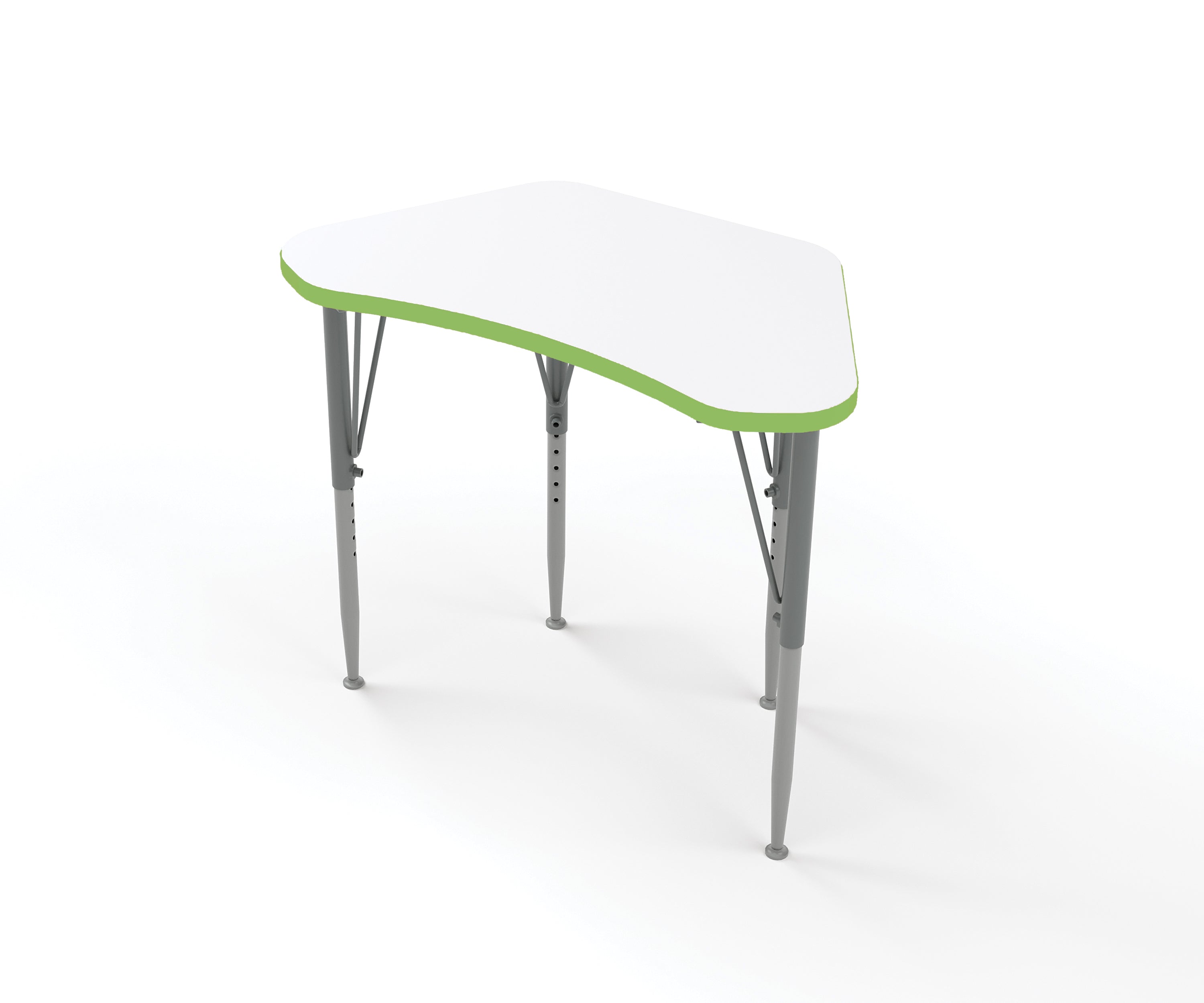 Wing Desk, Large, Short, White, Island, 14-23"H x 35"W x 19.5"D