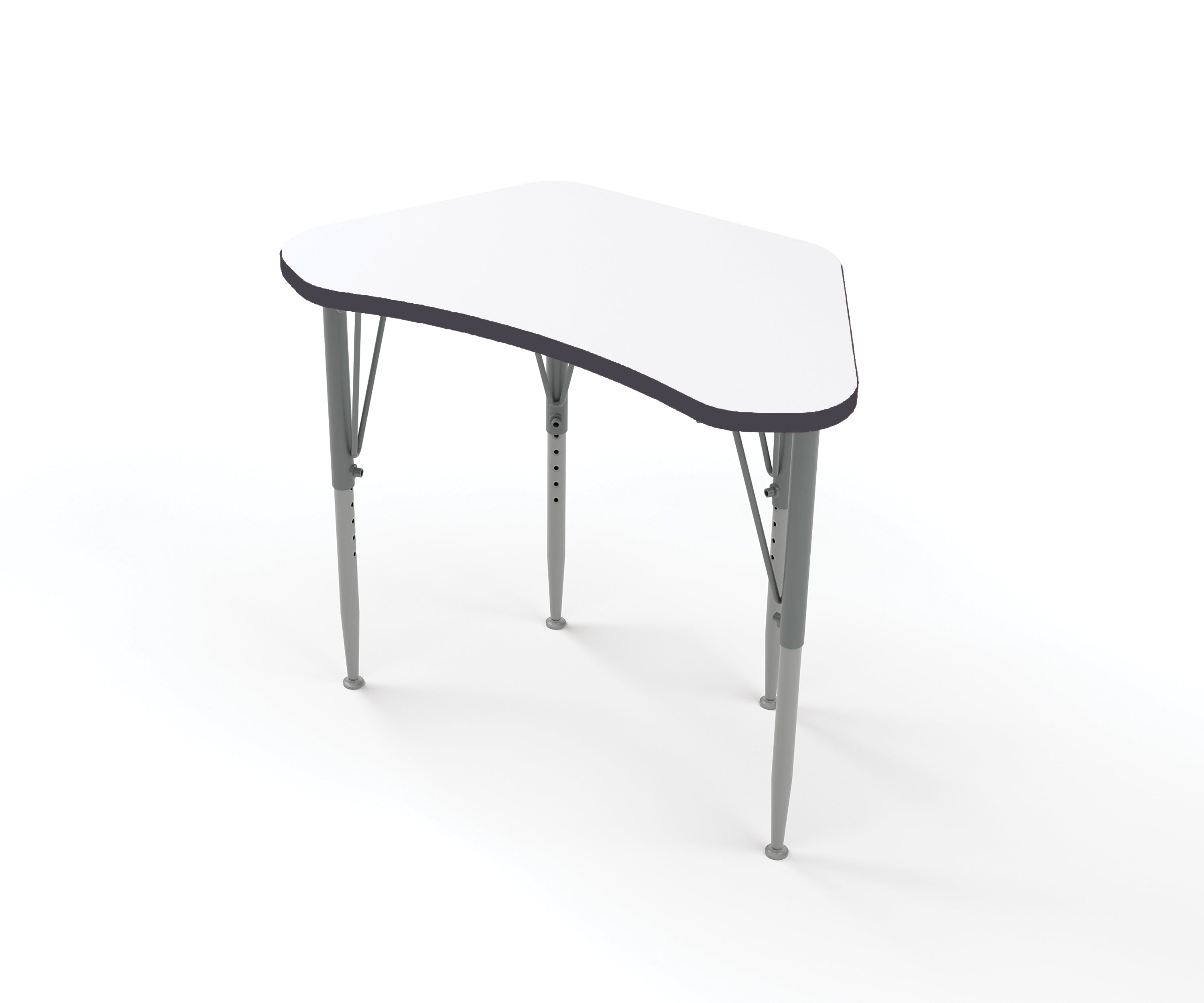 Wing Desk, Large, Short, White, Midnight Velvet, 14-23"H x 35"W x 19.5"D