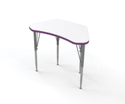 Wing Desk, Large, Tall, White, Purple, 21-30"H x 35"W x 19.5"D