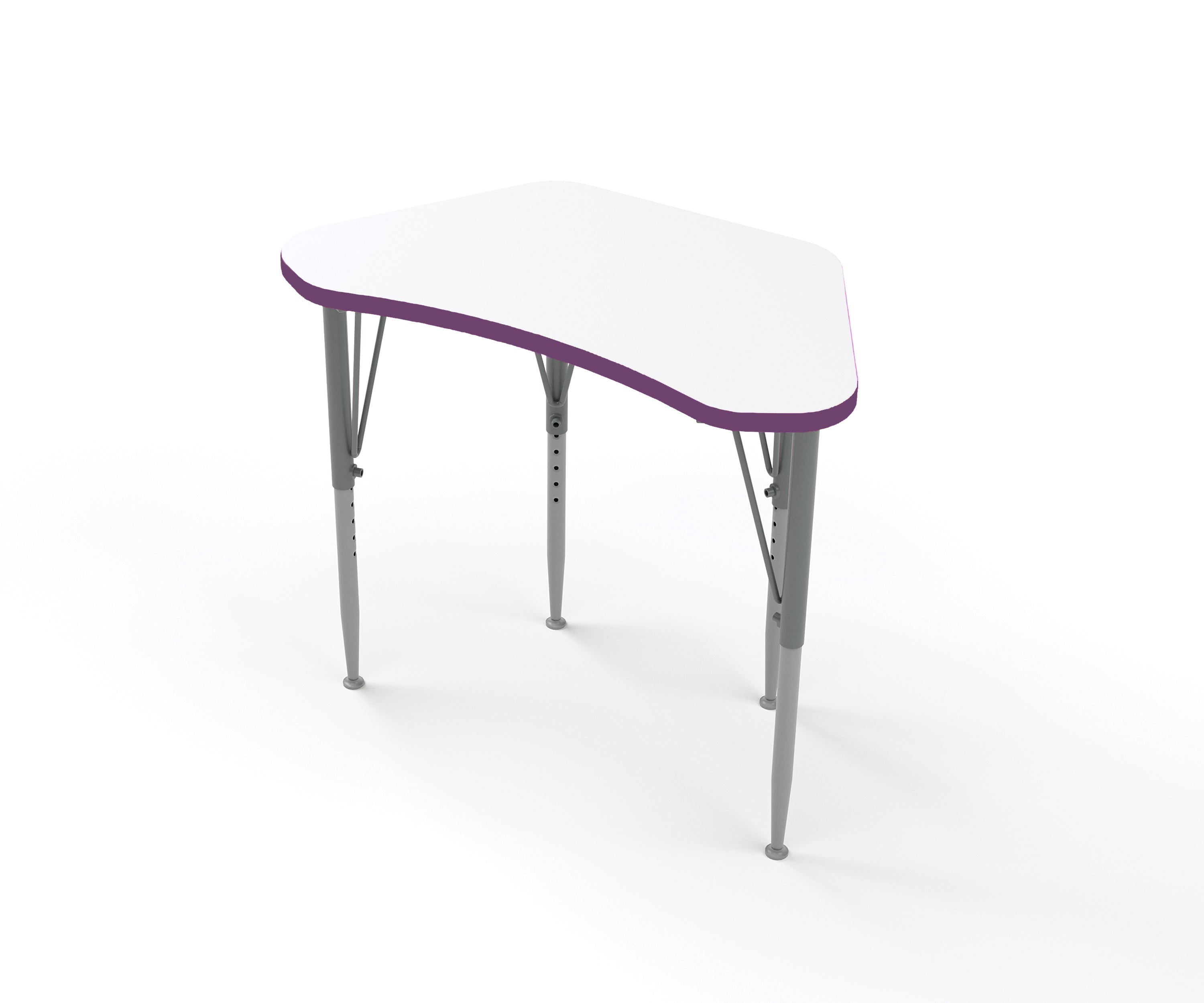Wing Desk, Large, Tall, White, Purple, 21-30"H x 35"W x 19.5"D