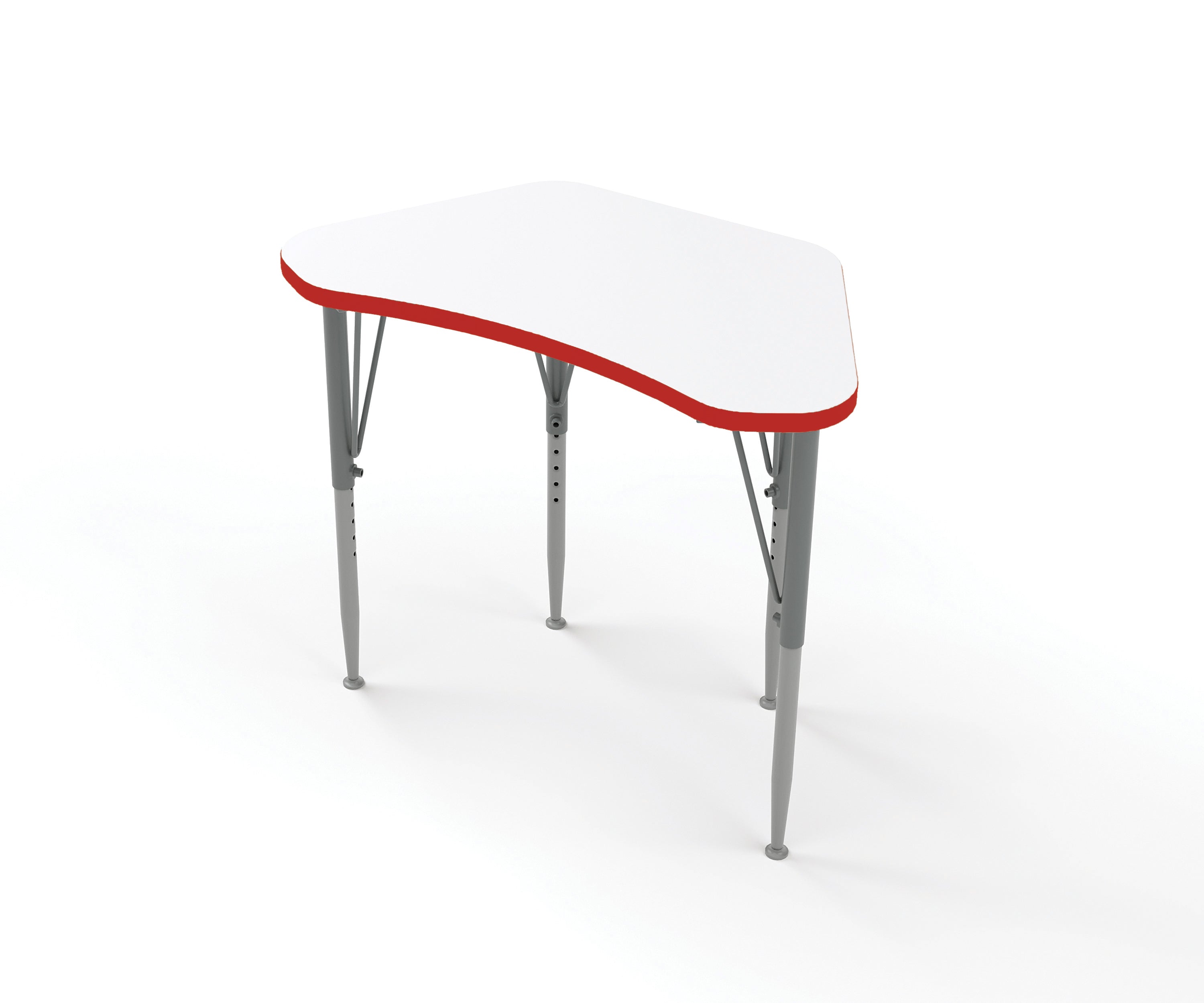 Wing Desk, Small, Tall, Write On-Wipe Off, Red, 21-30"H x 29.75"W x 16.75"D