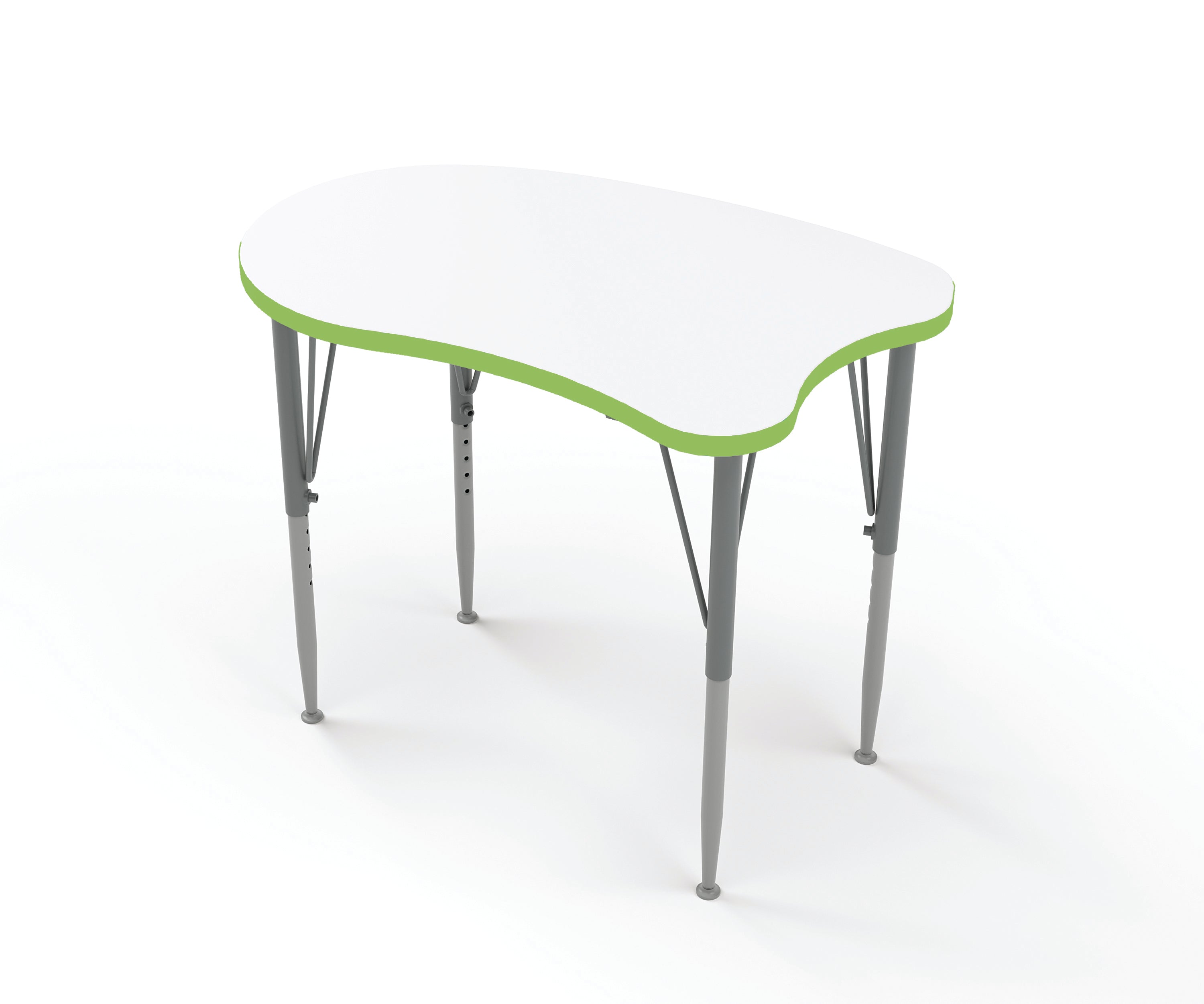 Curve Desk, Large, Tall, Write On-Wipe Off, Island, 21-30"H x 38.75"W x 24"D