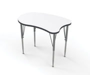 Curve Desk, Small, Short, White, Midnight Velvet, 14-23"H x 31.5"W x 20"D