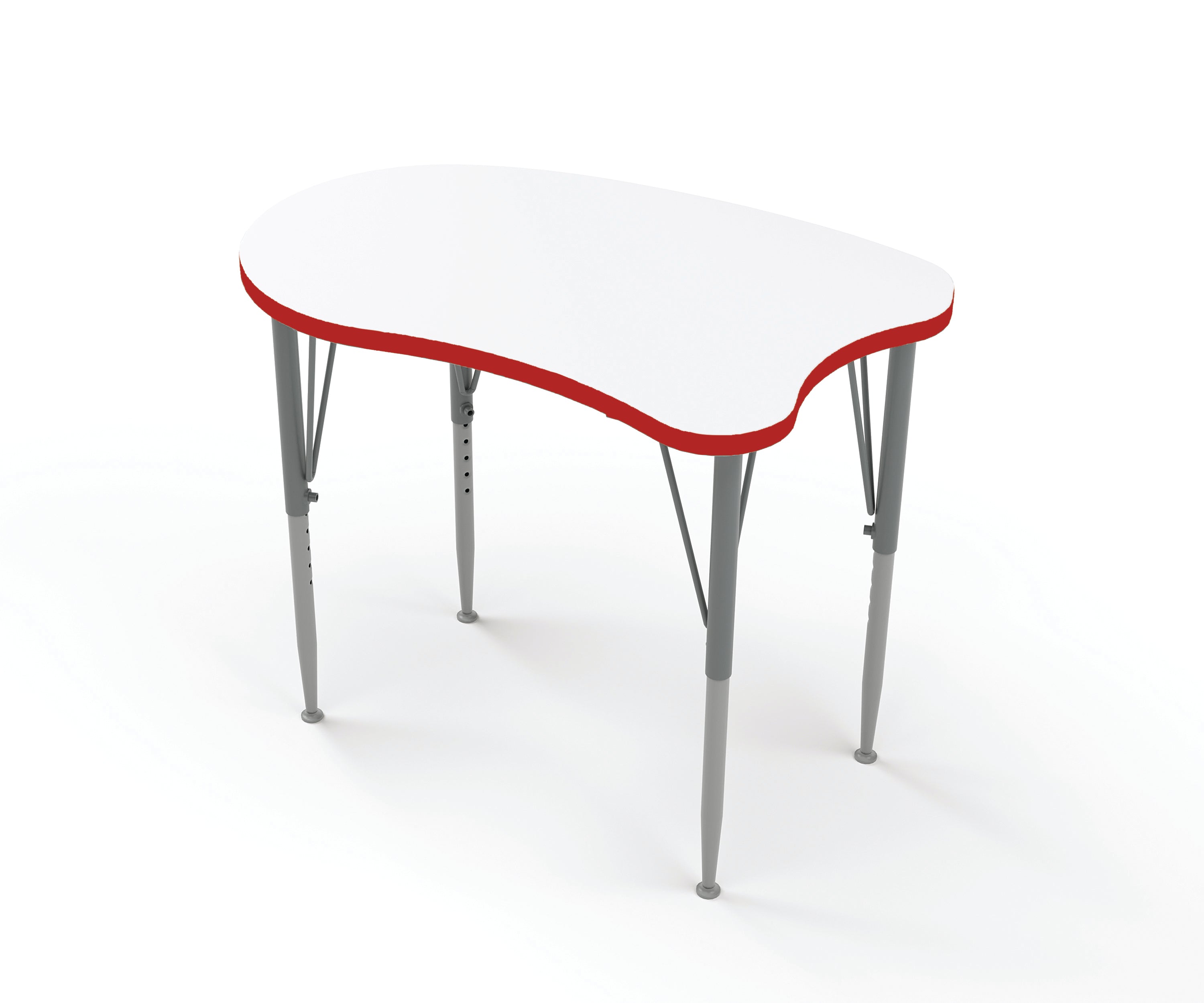 Curve Desk, Large, Short, Write On-Wipe Off, Red, 14-23"H x 38.75"W x 24"D
