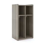 2-Section Wall Locker, Ready-To-Assemble, Shadow Elm Gray, 37.5"H x 19"W x 15"D
