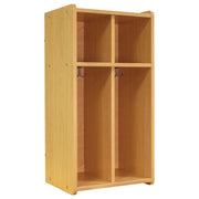 2-Section Wall Locker, Ready-To-Assemble, Maple/Maple, 37.5"H x 19"W x 15"D