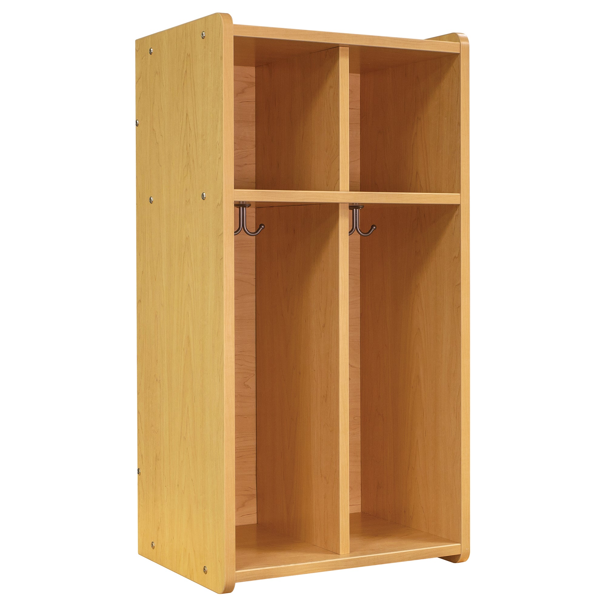 2-Section Wall Locker, Ready-To-Assemble, Maple/Maple, 37.5"H x 19"W x 15"D