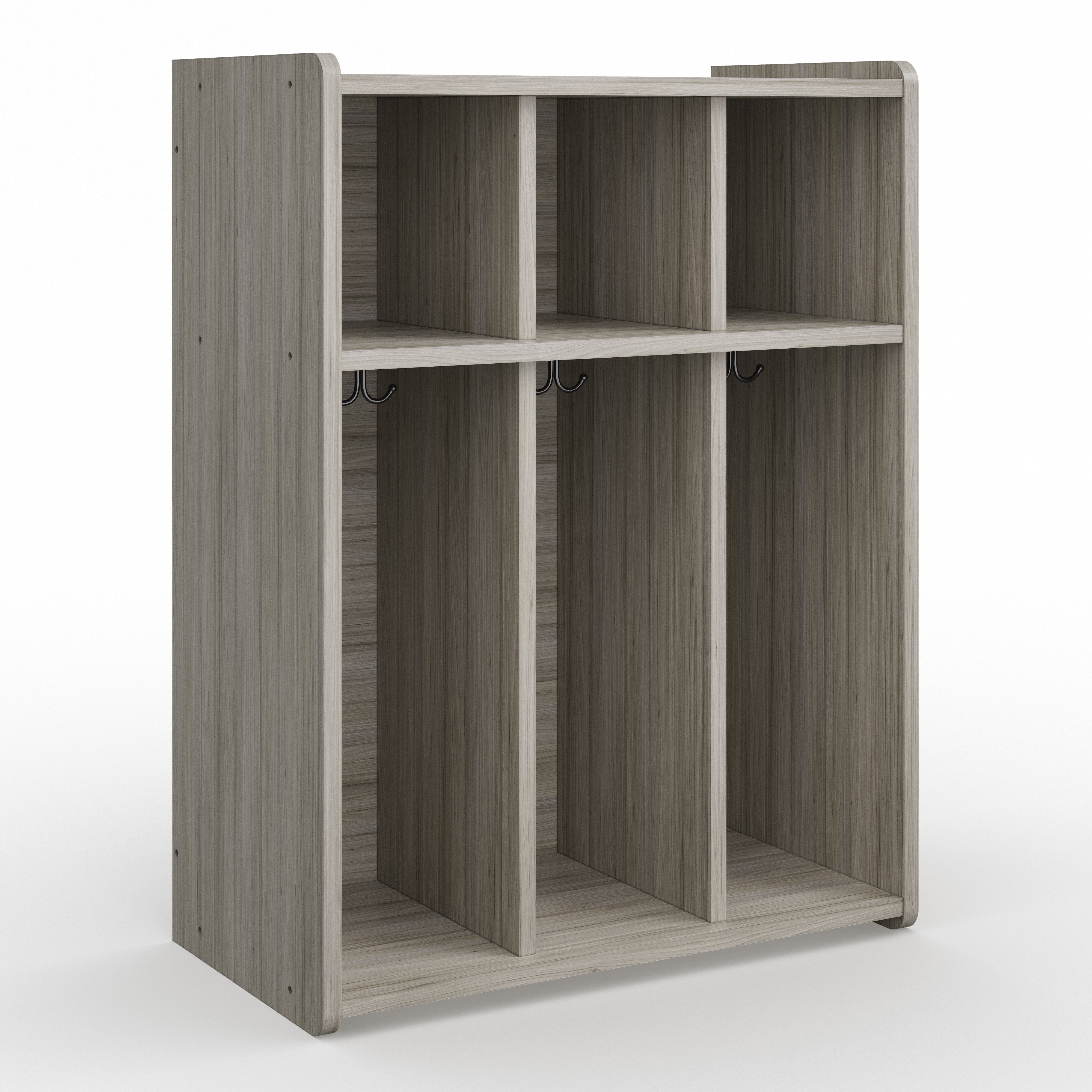 3-Section Wall Locker, Ready-To-Assemble, Shadow Elm Gray, 37.5"H x 28"W x 15"D