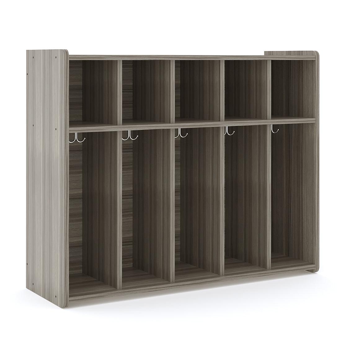 5-Section Wall Locker, Assembled, Shadow Elm Gray, 37.5"H x 46"W x 15"D