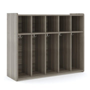 5-Section Wall Locker, Ready-To-Assemble, Shadow Elm Gray, 37.5"H x 46"W x 15"D
