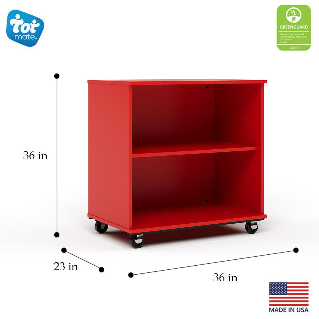 Open Single Sided Mobile 36H, Red, 36"H x 36"W x 23"D
