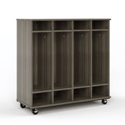 Open Mobile Locker with Shelf 48H, Shadow Elm, 48"H x 48"W x 20"D