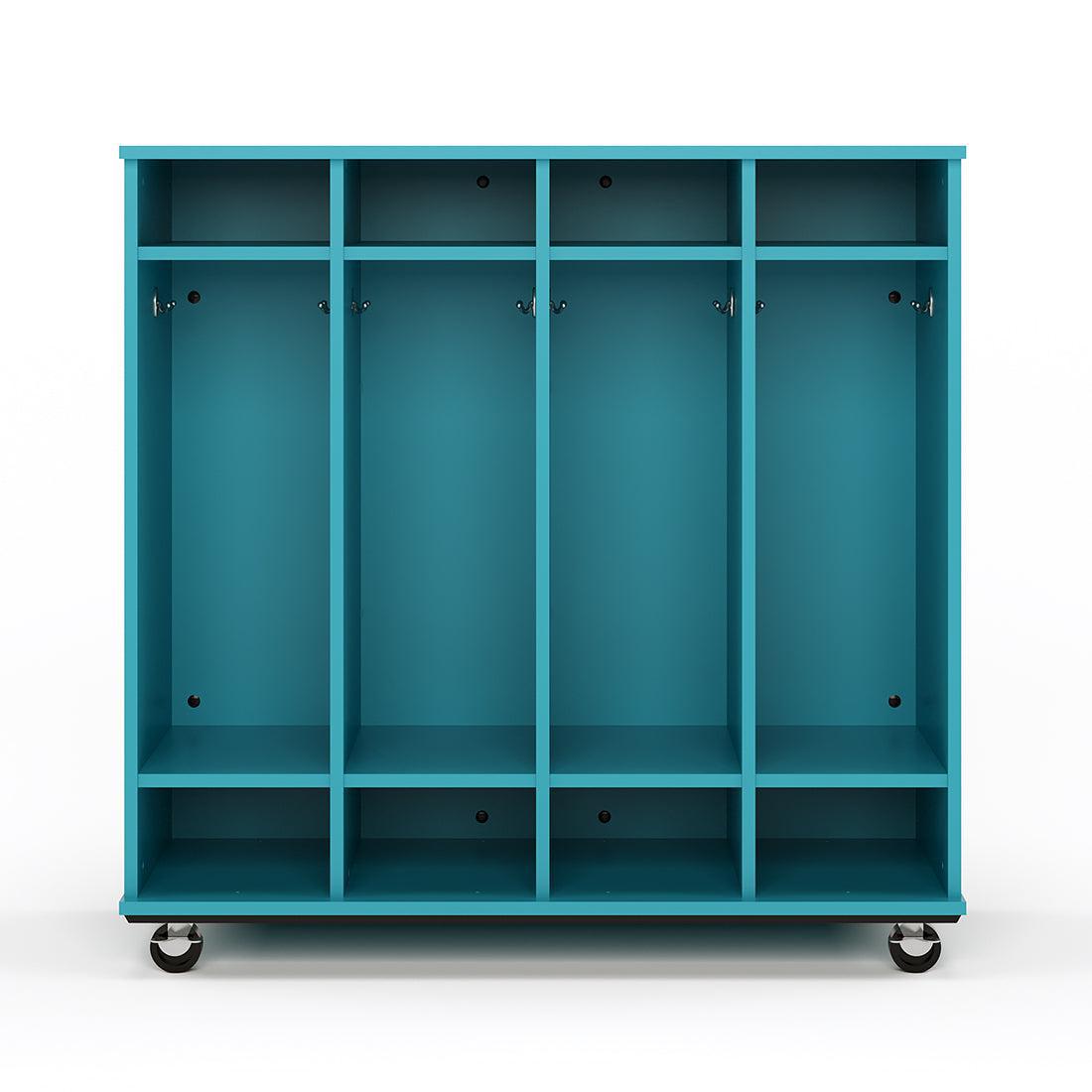 Open Mobile Locker with Shelf 48H, Ocean, 48"H x 48"W x 20"D