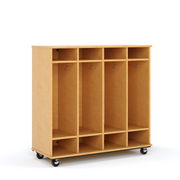 Open Mobile Locker with Shelf 48H, Maple, 48"H x 48"W x 20"D
