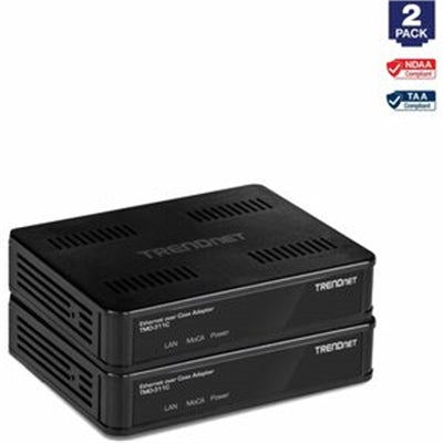TRENDnet TMO-311C2K  MoCA 2.0 Ethernet Over Coax Adapter (2-Pack)