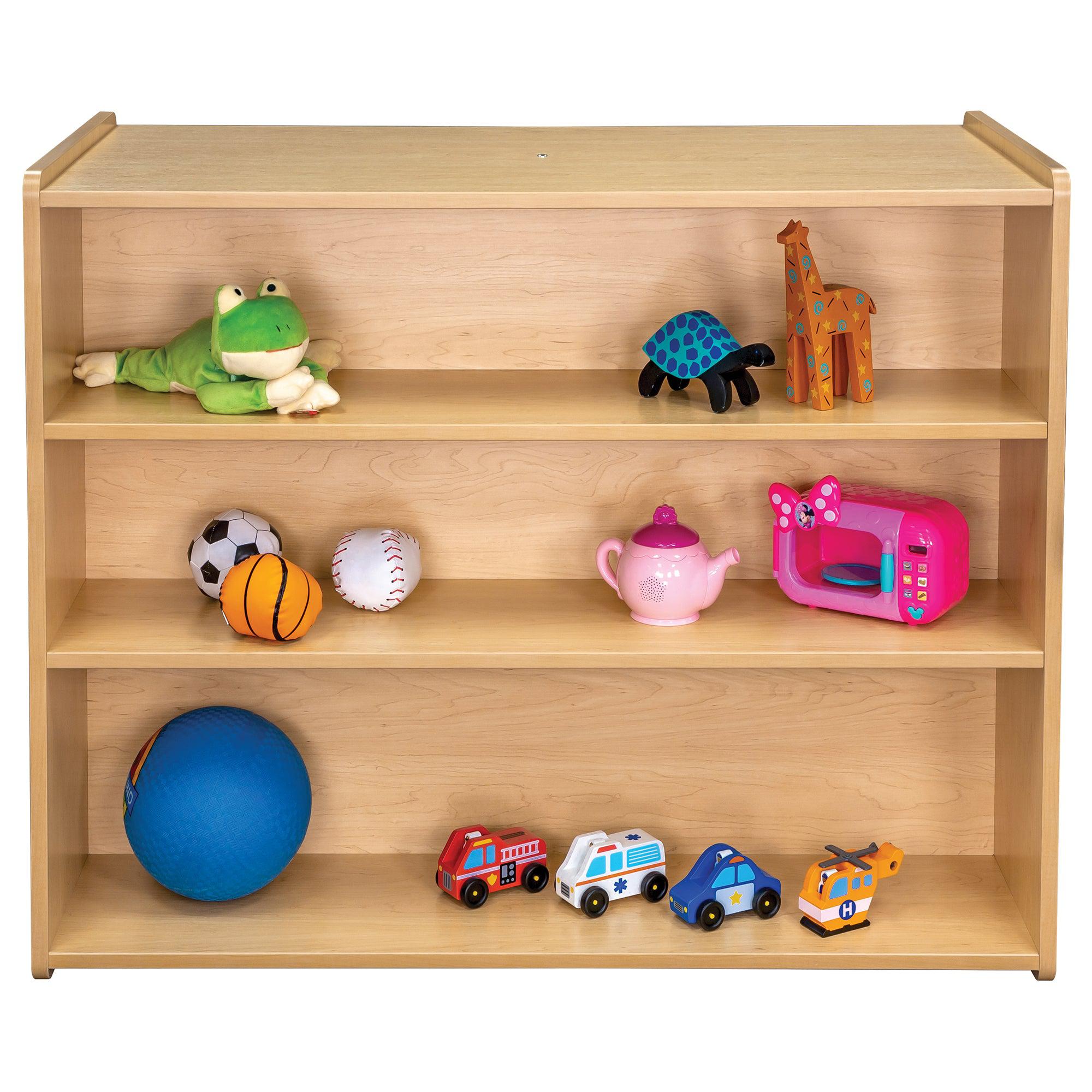 School Age Shelf Storage, Assembled, Maple/Maple, 37.5"H x 46"W x 23.5"D