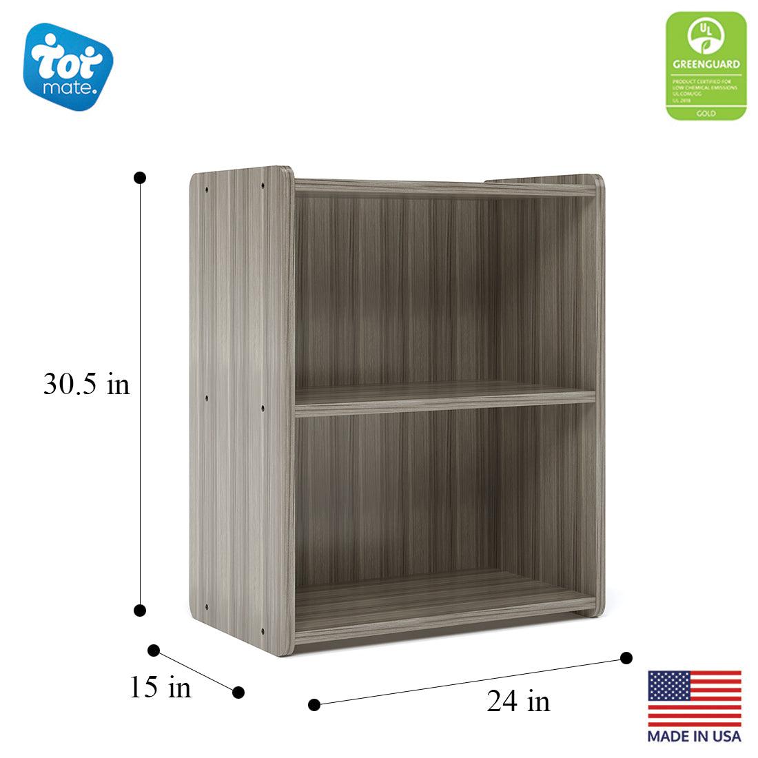 Preschool Shelf Storage, Ready-To-Assemble, Shadow Elm Gray, 30.5"H x 24"W x 15"D
