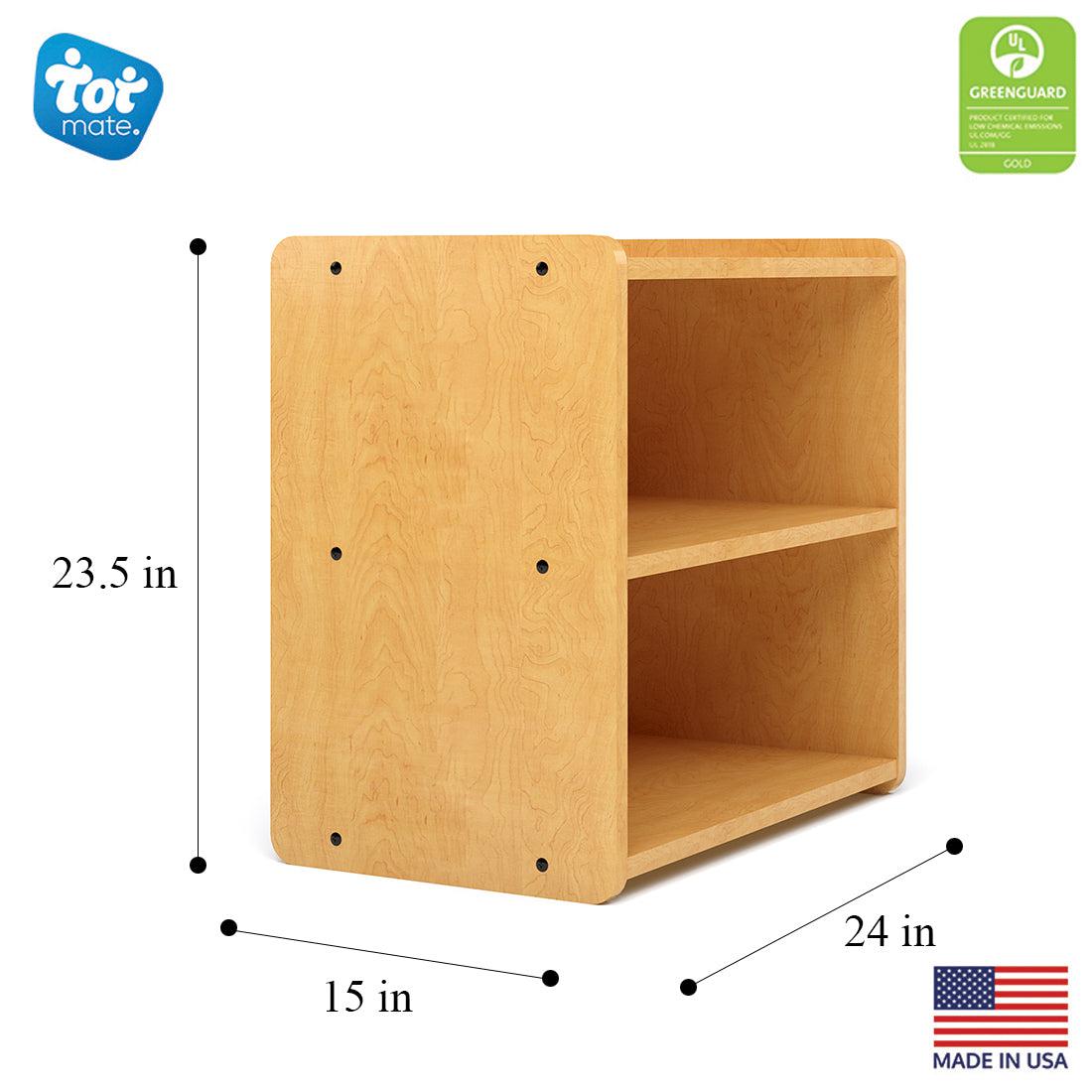 Toddler Shelf Storage, Assembled, Maple/Maple, 23.5"H x 24"W x 15"D