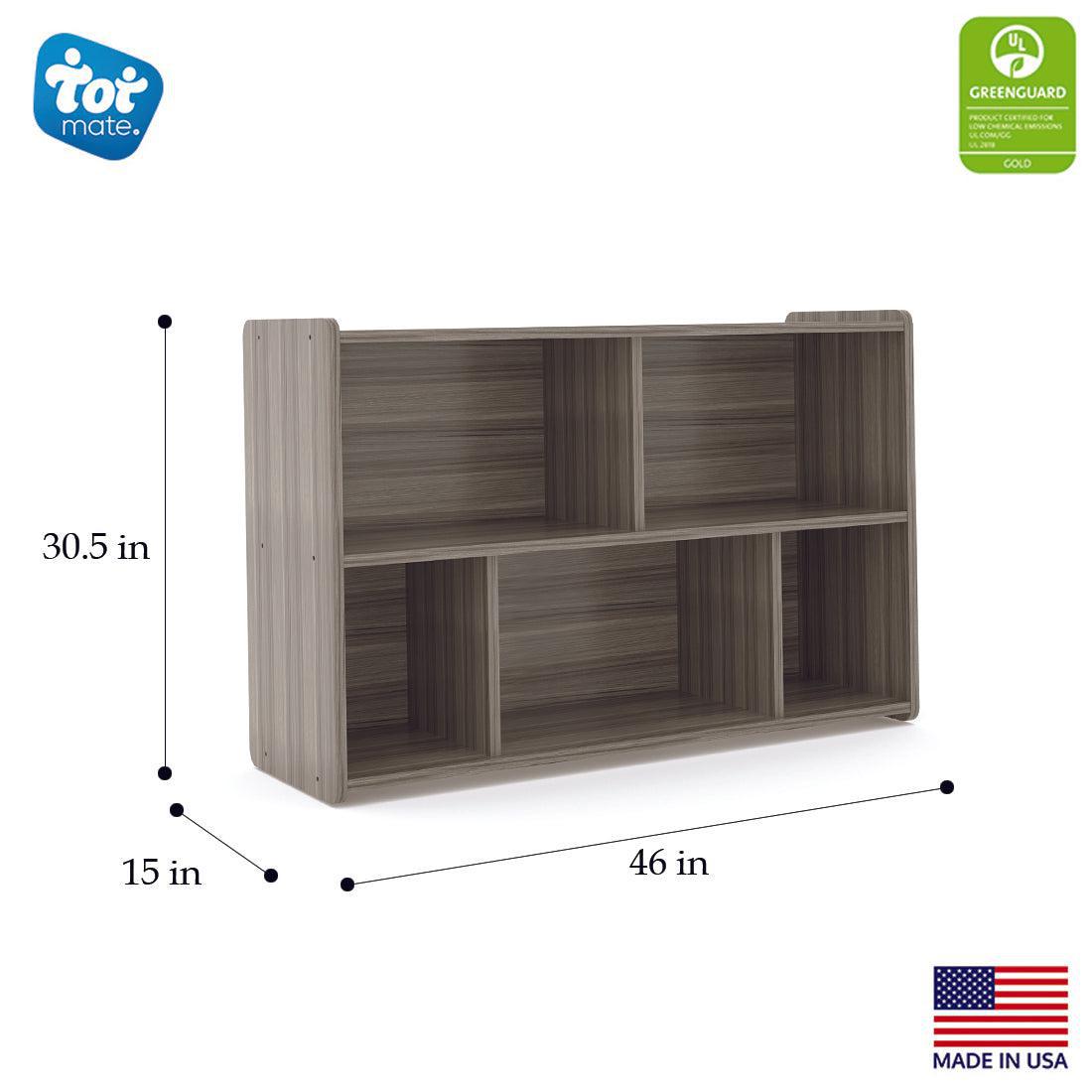 Preschool Compartment Storage, Assembled, Shadow Elm Gray, 30.5"H x 46"W x 15"D