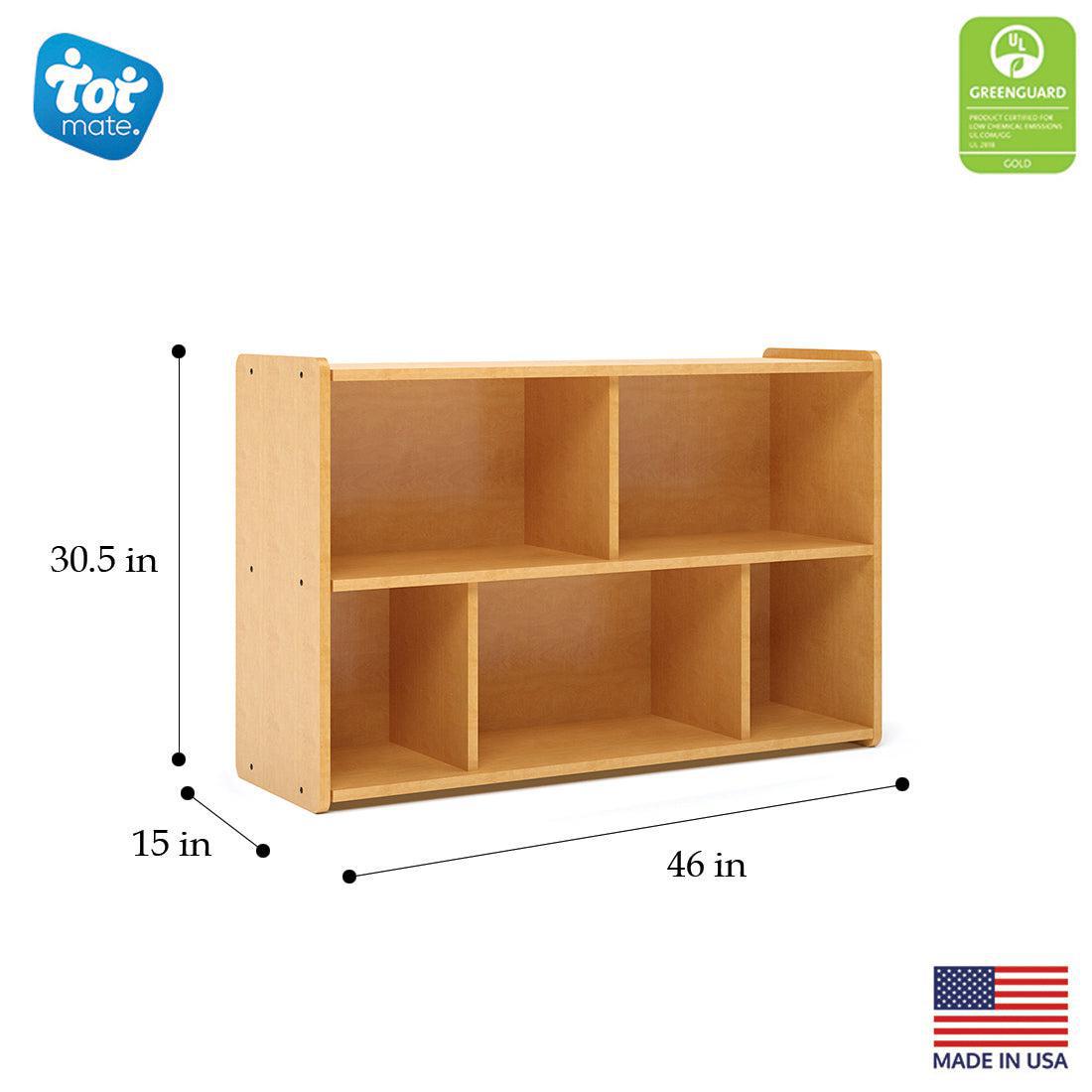 Preschool Compartment Storage, Ready-To-Assemble, Maple/Maple, 30.5"H x 46"W x 15"D