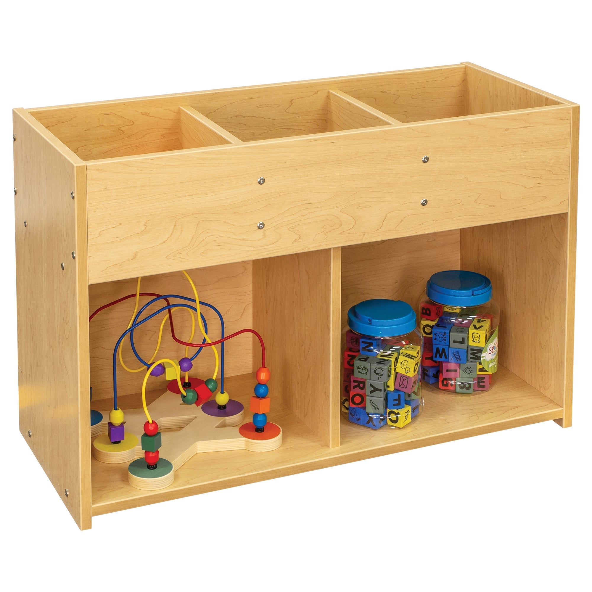 Book/Toy Storage, Ready-To-Assemble, Maple/Maple, 24"H x 36"W x 14"D