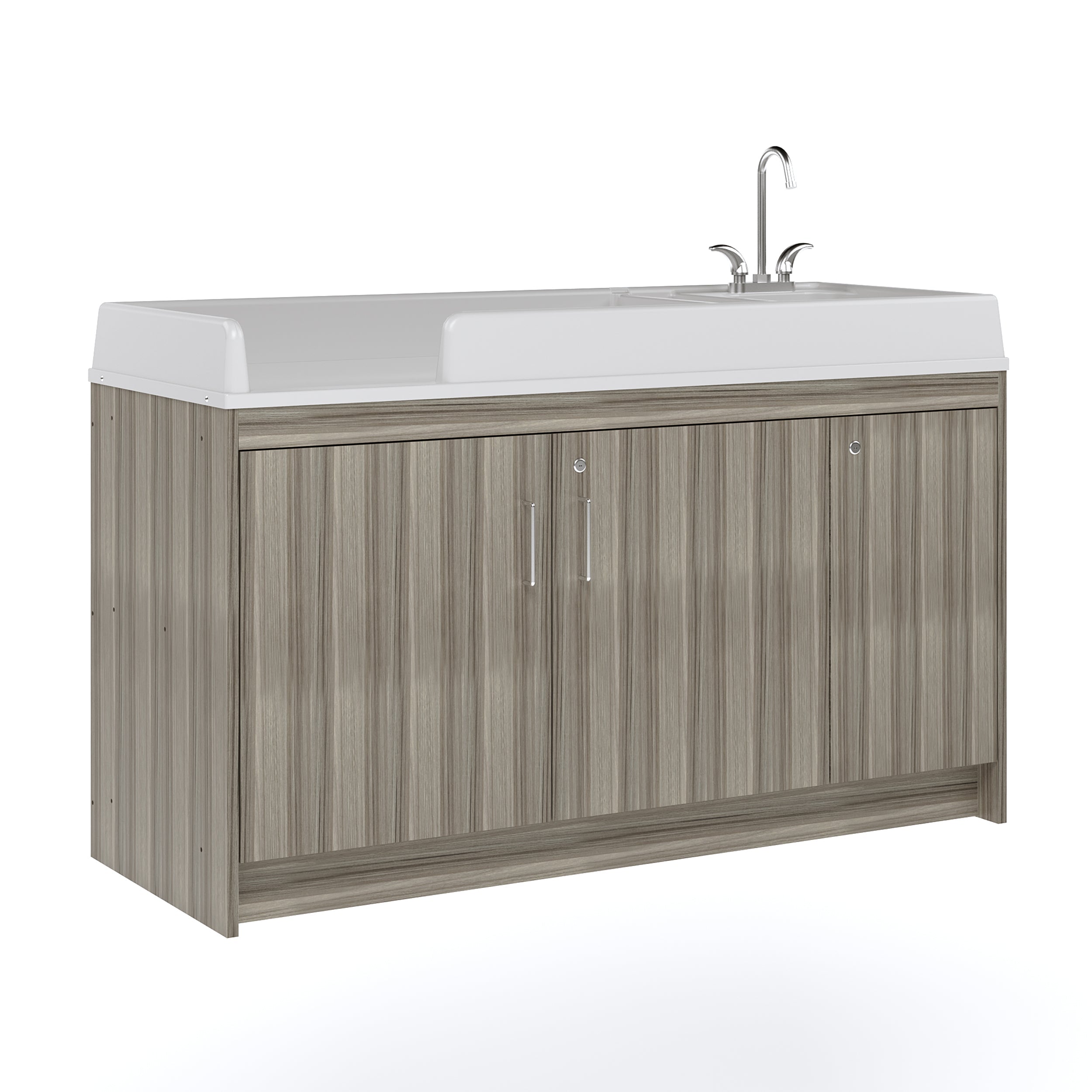 Infant Changing Table, Assembled, Shadow Elm Gray, 37.5"H x 59.5"W x 23.5"D