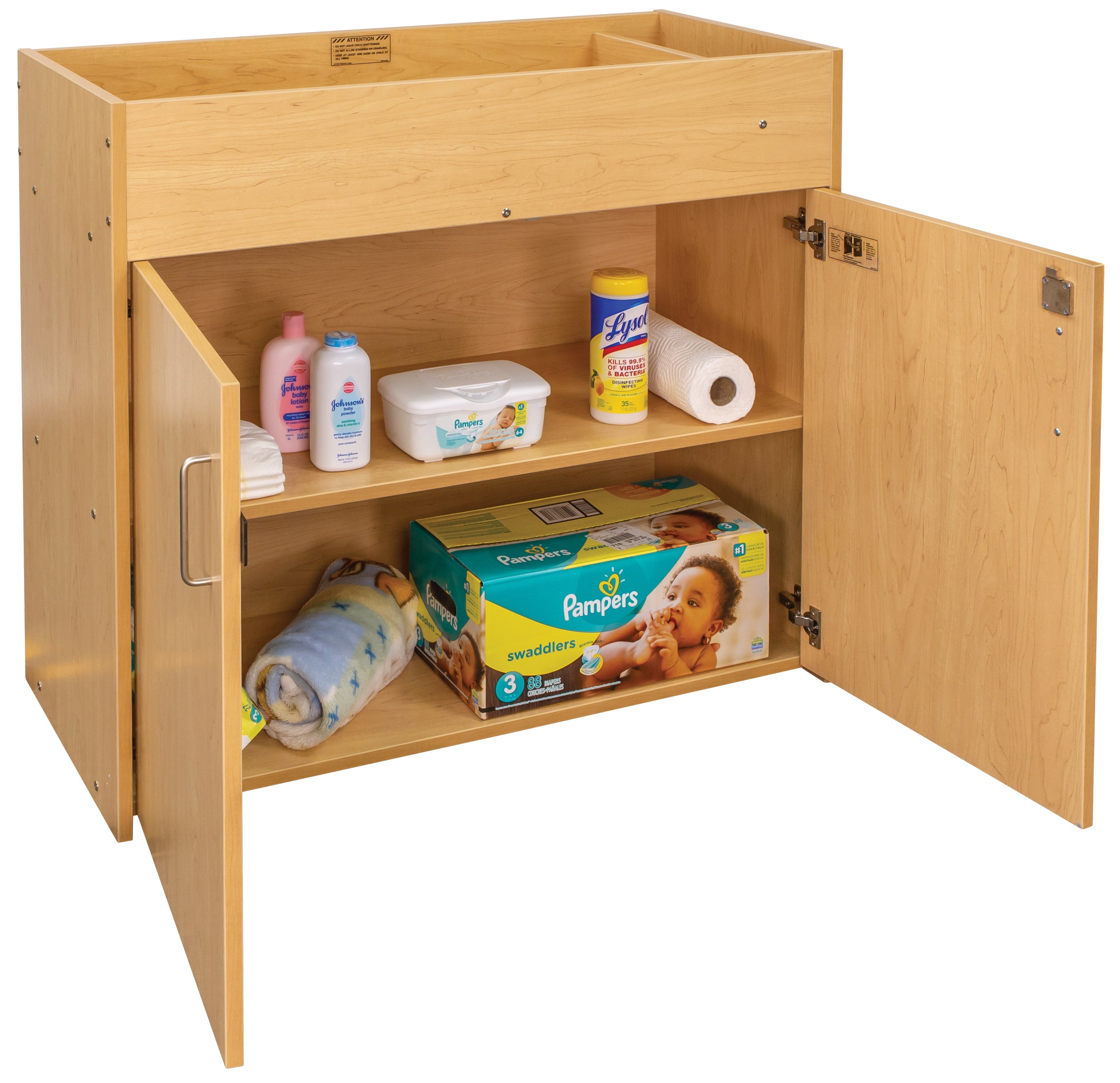 Infant Changing Table, Assembled, Maple/Maple, 37"H x 41.5"W x 19.5"D